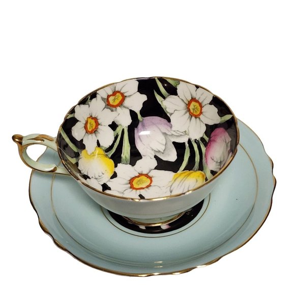 Vintage Paragon Double Warrant Cabbage Rose Gilt Teacup Saucer Bone China L068 - Picture 10 of 10